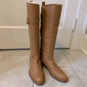 Salvatore Ferragamo Camel Leather Tall Boots 8